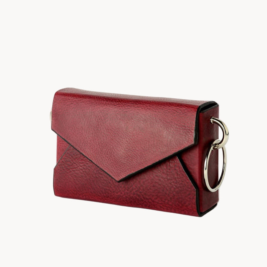 Leren Crossbody – Burgundy Red