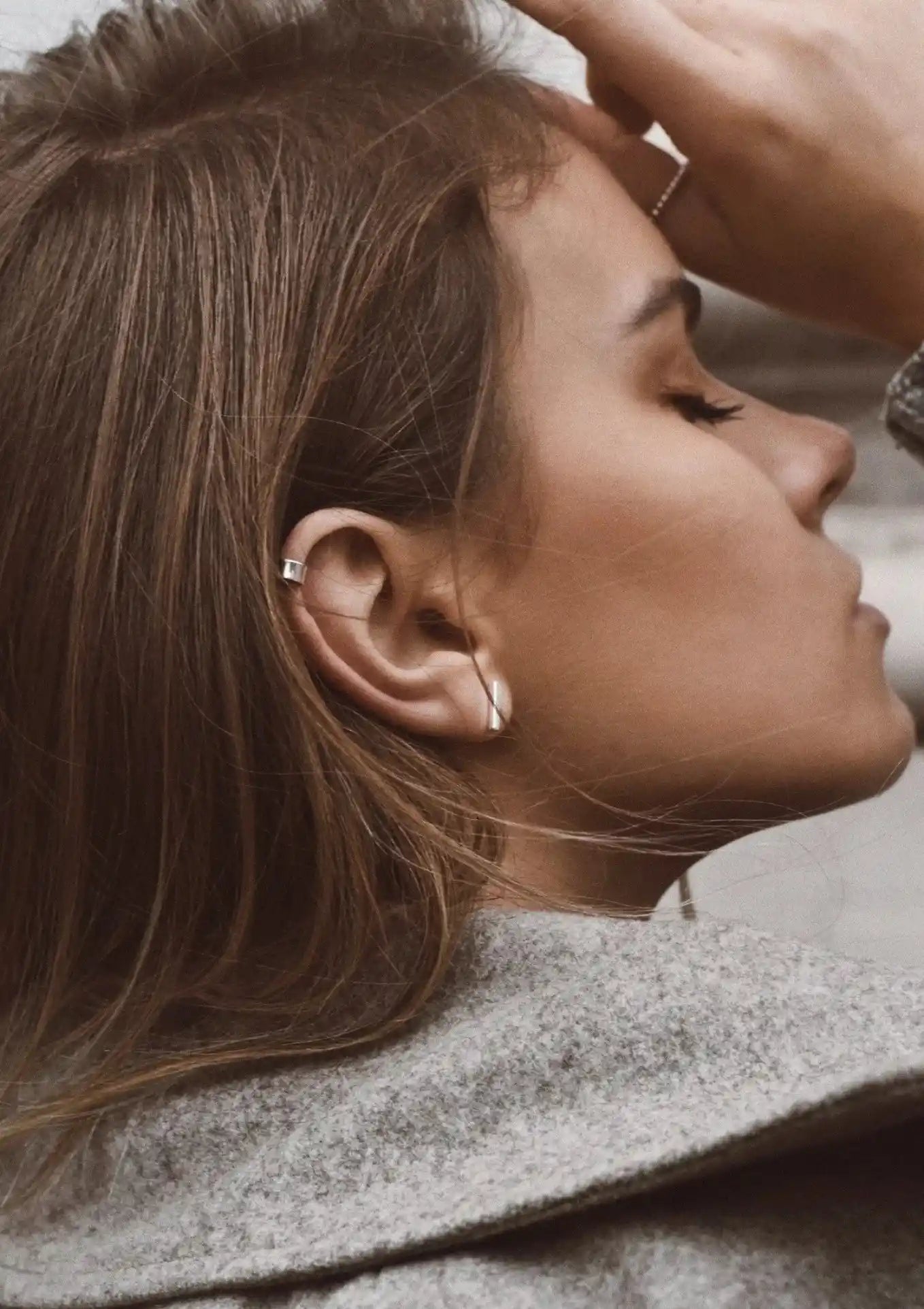 Flat Upper Ear Cuff - Silver